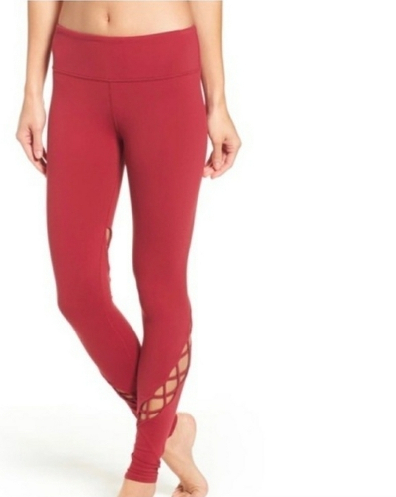 ALO Yoga Red Cranberry full-length leggings, Size S